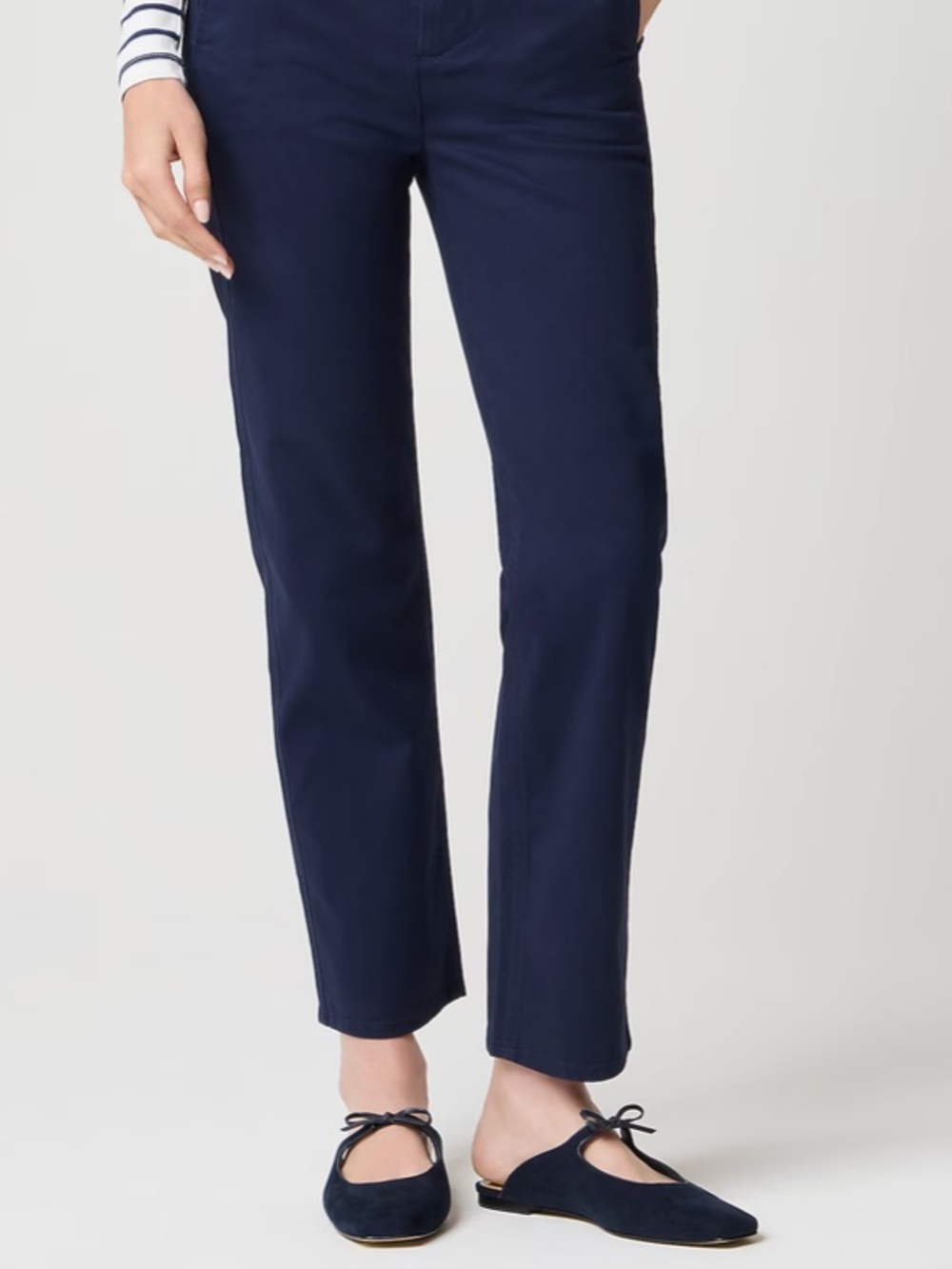 J. Crew Women's Navy Straight-Leg Chino Pant